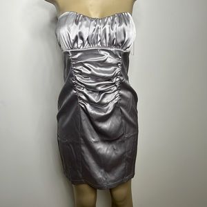 Fredricks of Hollywood silver satin dress size 10